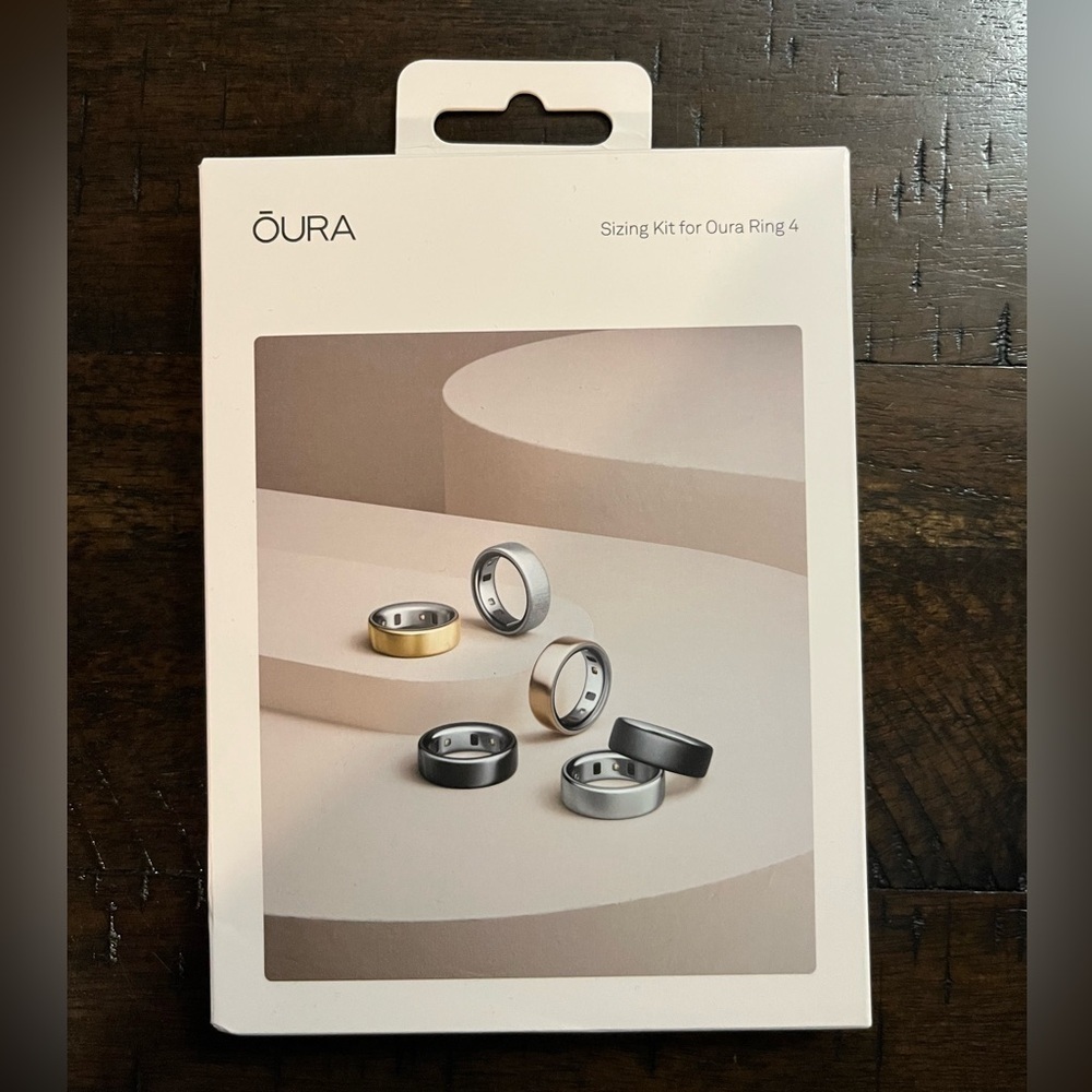 Oura Ring Sizing Kit with Gold, Silver, and Black Rings